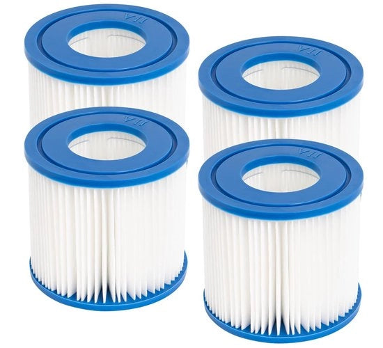 Filtrocarrello - Tipo D - Cartridge di sostituzione per piscina - Pacchetto da 4 - Adatto per Bestway e Intex - Filtrazione efficiente