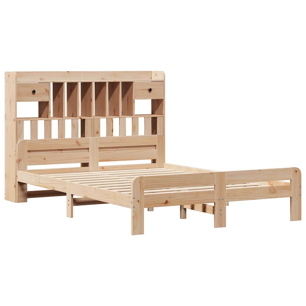Letto Libreria senza Materasso 150x200 cm in Legno di Pino