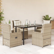 Set da Pranzo da Giardino 5 pz con Cuscini Beige in Polyrattan 3262891