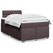vidaXL Giroletto a Molle con Materasso Marrone Scuro 120x200cm Tessuto