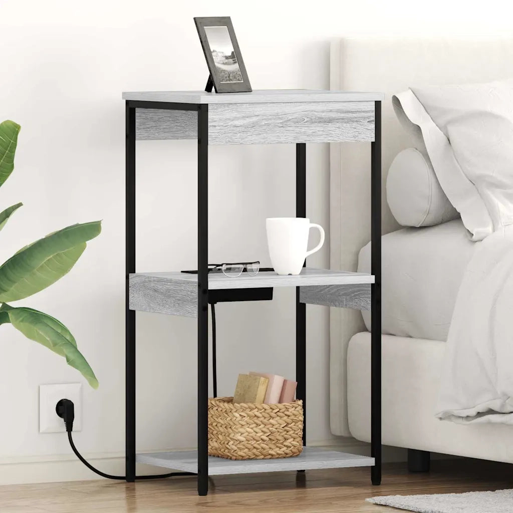 Armadio da Notte con lo scaffale Grigio Sonoma 41 x 31 x 76 cm 859548