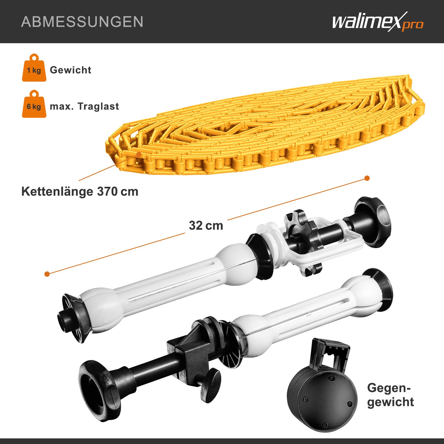 Walimex sfondo expan + catena e peso, arancione