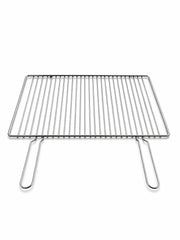 Griglia per Barbecue in Acciaio Cromato, Regolabile su più Altezze, Scorrevole per camino per Carne e Pesce 49,5x34,5 cm
