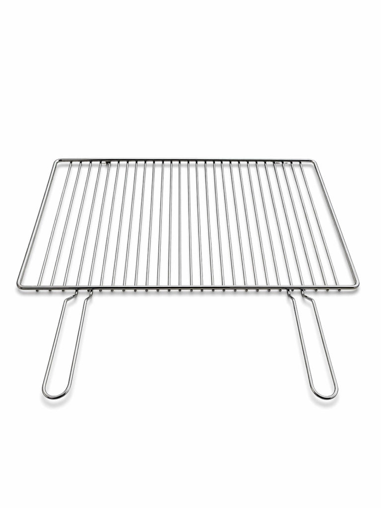 Griglia per Barbecue in Acciaio Cromato, Regolabile su più Altezze, Scorrevole per camino per Carne e Pesce 49,5x34,5 cm