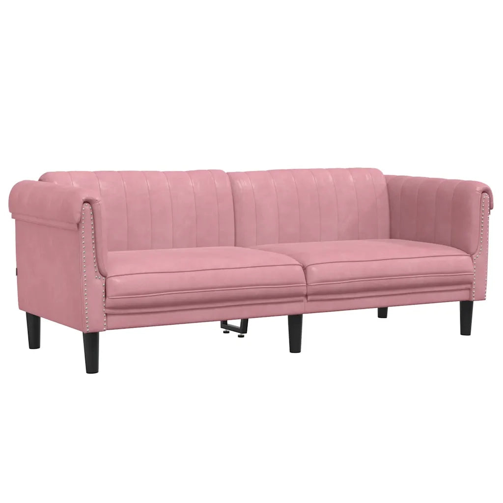 Set di Divani 3 pz Rosa in Velluto