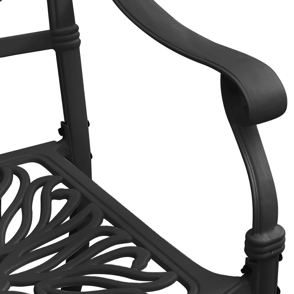 Sedie da Giardino 2 pz in Alluminio Pressofuso Nero 315568