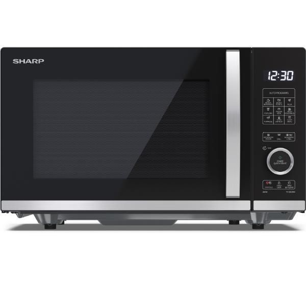 Sharp yc-qg254ae-b forno a microonde nero microonde combinato superficie piana 25 l 900 w