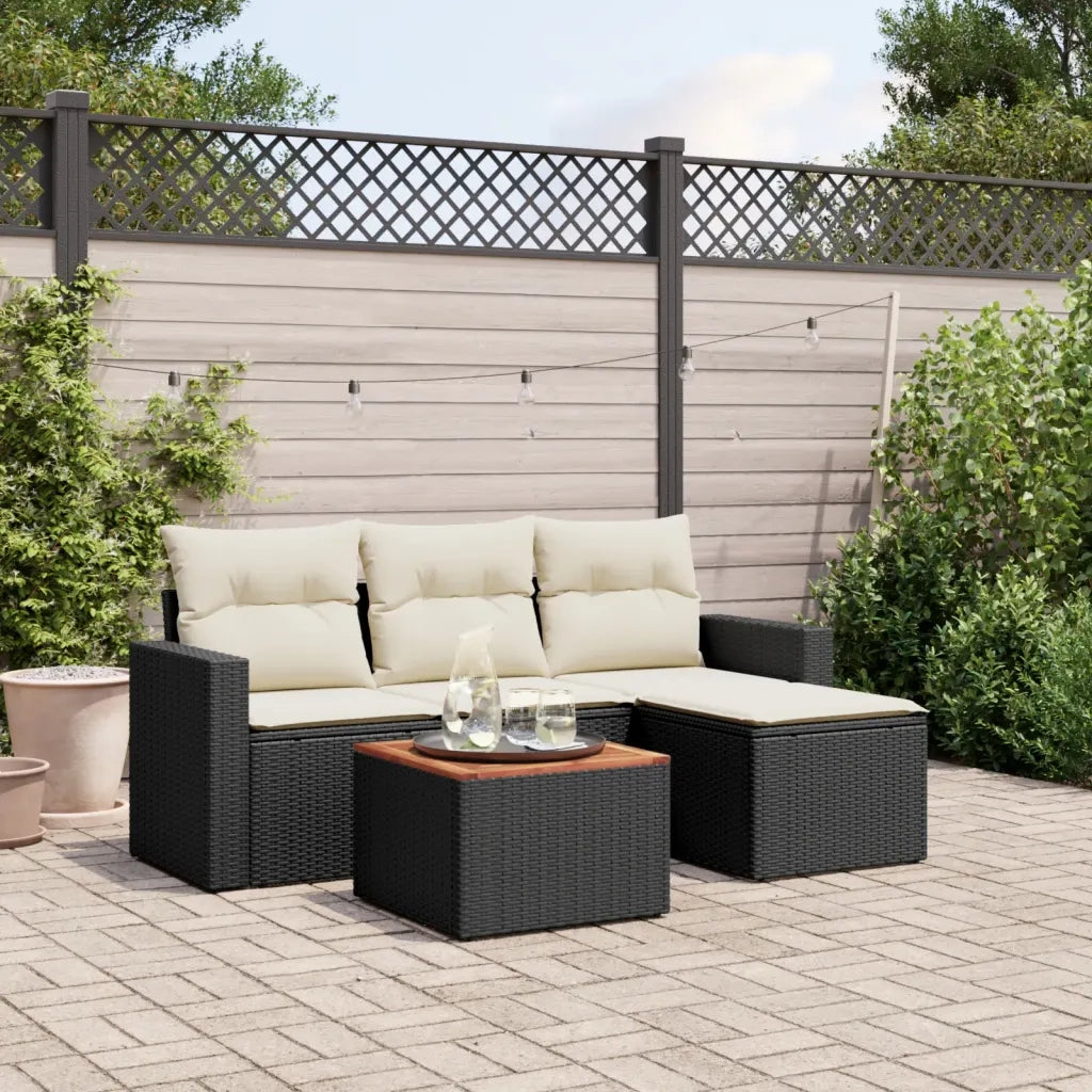 Set Divani da Giardino 5 pz con Cuscini in Polyrattan Nerocod mxl 87652