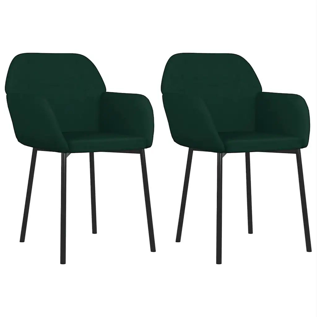 Sedie da Pranzo 2 pz Verde Scuro in Velluto cod mxl 16908