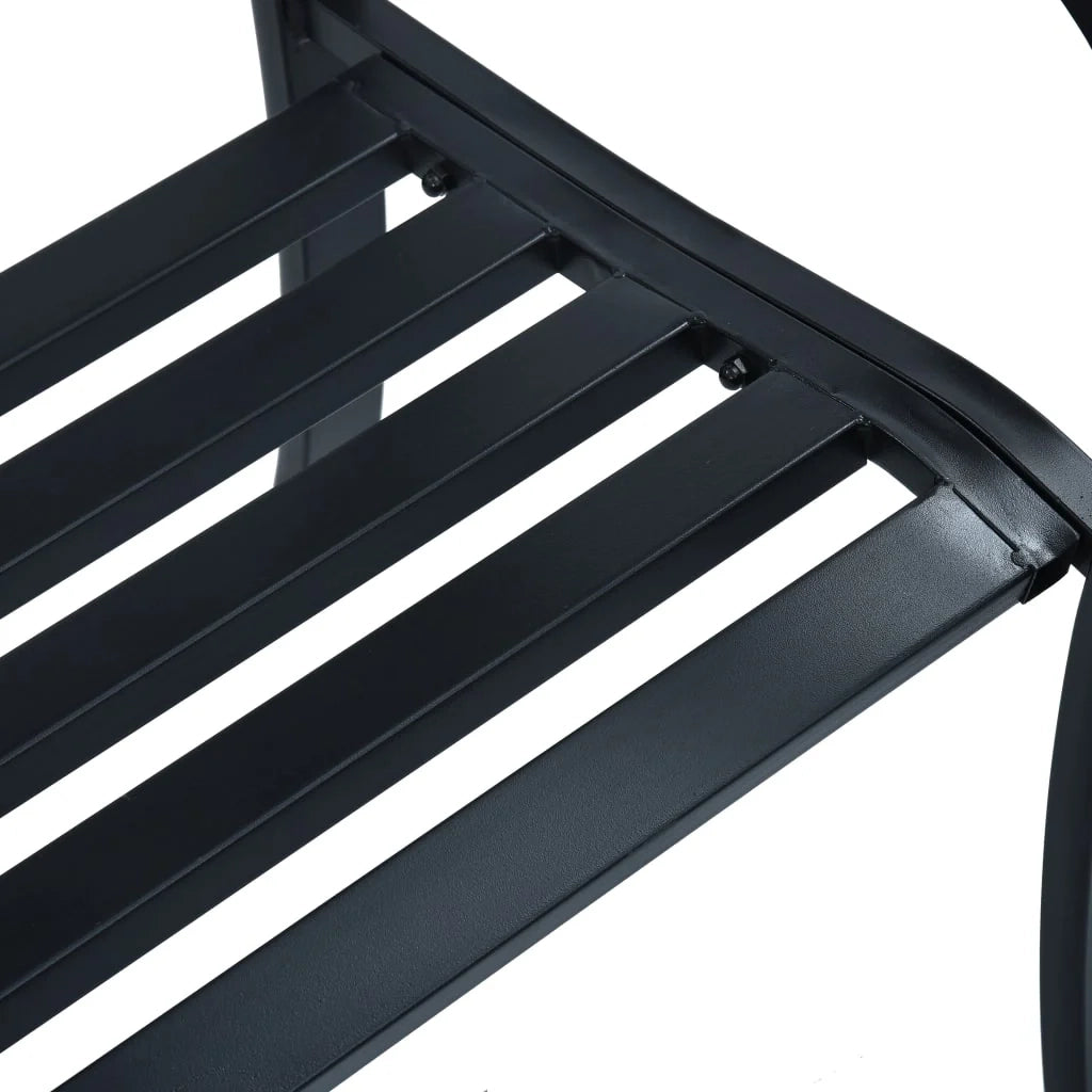 Panca da giardino mobili da esterno terrazza 125 cm acciaio nero 02_0011235