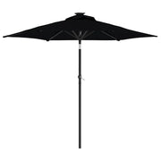 Ombrellone da giardino inclinabile con illuminazione a LED 225 x 225 x 212 cm moderna protezione solare in poliestere nero 02_0056373