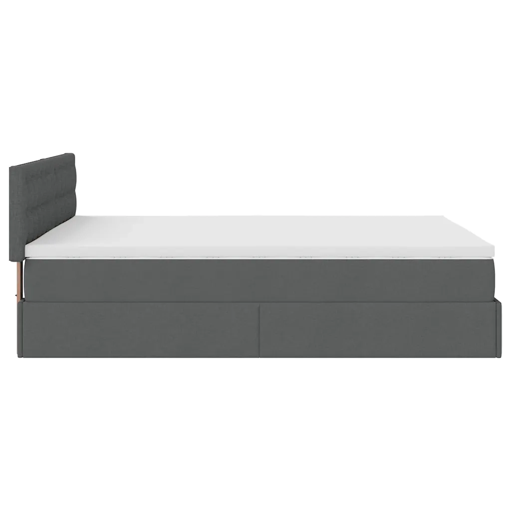 Pouf Letto con Materasso Grigio Scuro 140x190 cm in Tessuto 3311623