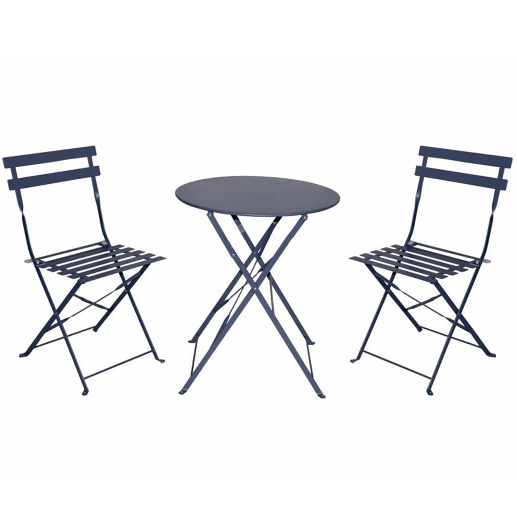 Marvin Set BISTROT Tavolo e Sedie Pieghevoli Tondo 60cm Da Giardino Balcone Terrazzo Patio Salvaspazio Lavanda