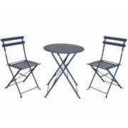 Marvin Set BISTROT Tavolo e Sedie Pieghevoli Tondo 60cm Da Giardino Balcone Terrazzo Patio Salvaspazio Lavanda