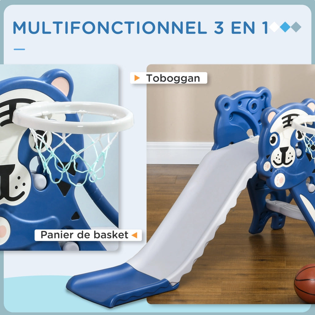 Scivolo per bambini con canestro basket tema tigre 18-36 mesi ¨C Xylo ¨C blu