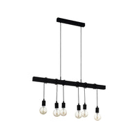 Lampadario Industrial Townshend 6 Luci Acciaio Nero
