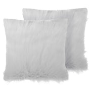 Set di 2 cuscini decorativi Shaggy in finta pelliccia bianca 45 x 45 cm
