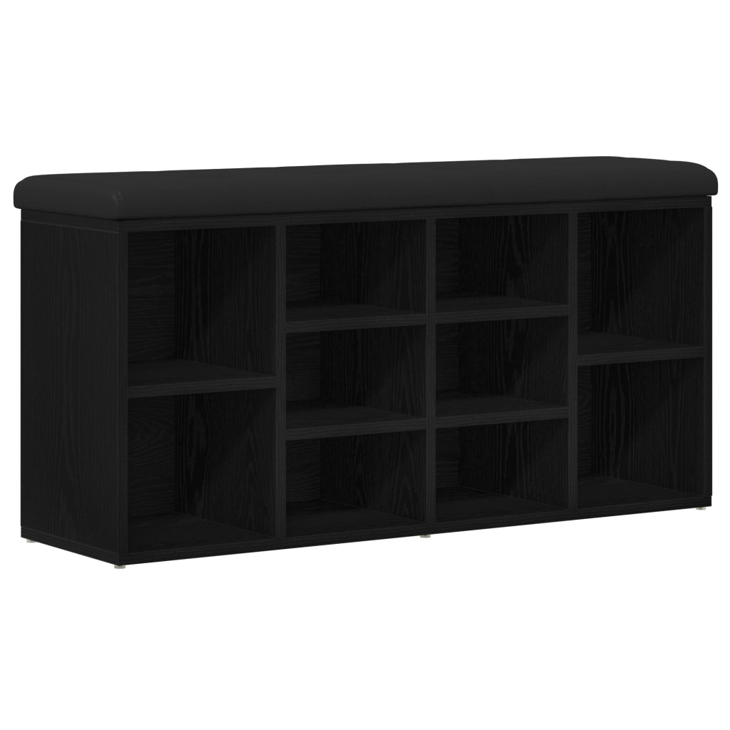 panchina da stoccaggio  Nero Rovere 100x30x48 cm Legno ingegnerizzato