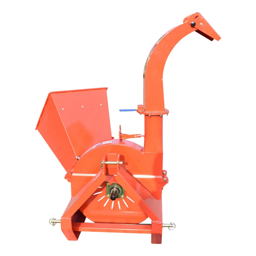 Trituratore di rami con attacco alla presa di forza del trattore PTO, potenza richiesta 18-50 CV, diametro massimo tronco 100 mm, tramoggia 400x420x600 mm, Cippatrice Biotrituratore a cardano per trattore, Breckner Germany