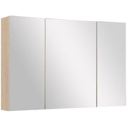 Specchio Contenitore Bagno 3 Ante ¨C Xylo ¨C Legno Bianco Rovere con Ripiani Regolabili 90x60 cm