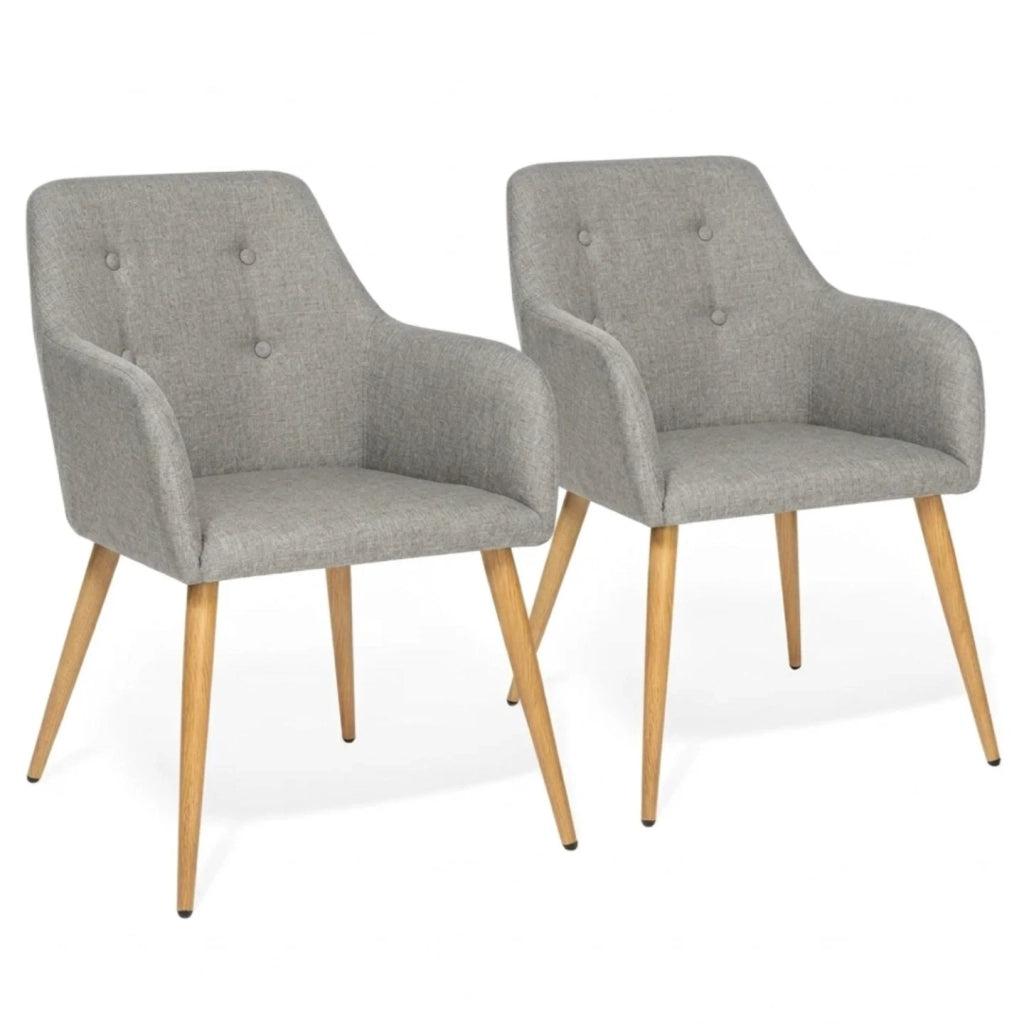 IDMarket - Set di 2 sedie da pranzo scandinave, poltrone da tavolo grigie DANIA