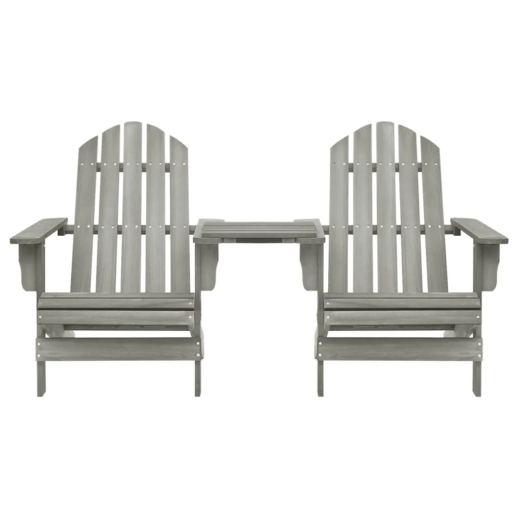 Sedie da Giardino Adirondack con Tavolino in Legno Abete Grigio 310068