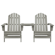 Sedie da Giardino Adirondack con Tavolino in Legno Abete Grigio 310068