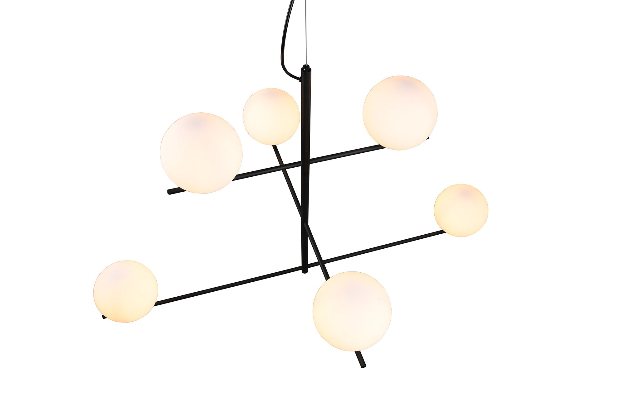 Lampada a Sospensione da Interno Attacco E14 in Metallo Nero Opaco