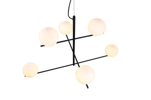 Lampada a Sospensione da Interno Attacco E14 in Metallo Nero Opaco