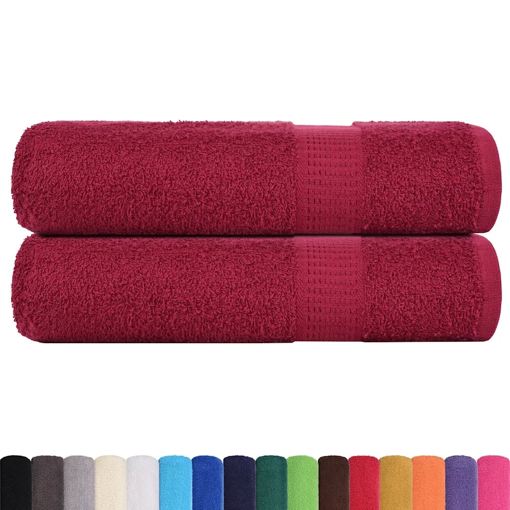 Asciugamani da bagno FROGN 2 pz | Teli per bagno Bordeaux 100x150 cm 360 g/m2