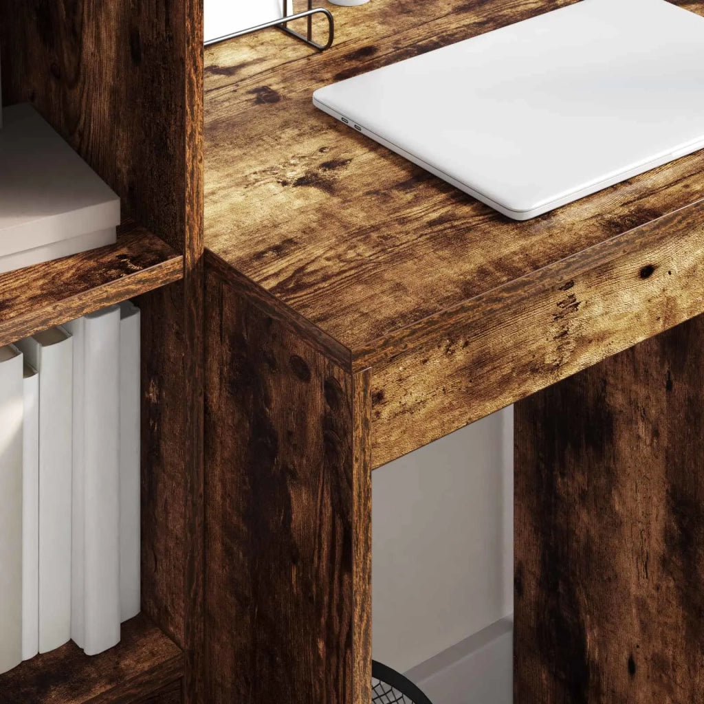 Scrivania con cassetto con lo scaffale 2 pcs Rovere fumé 3337341