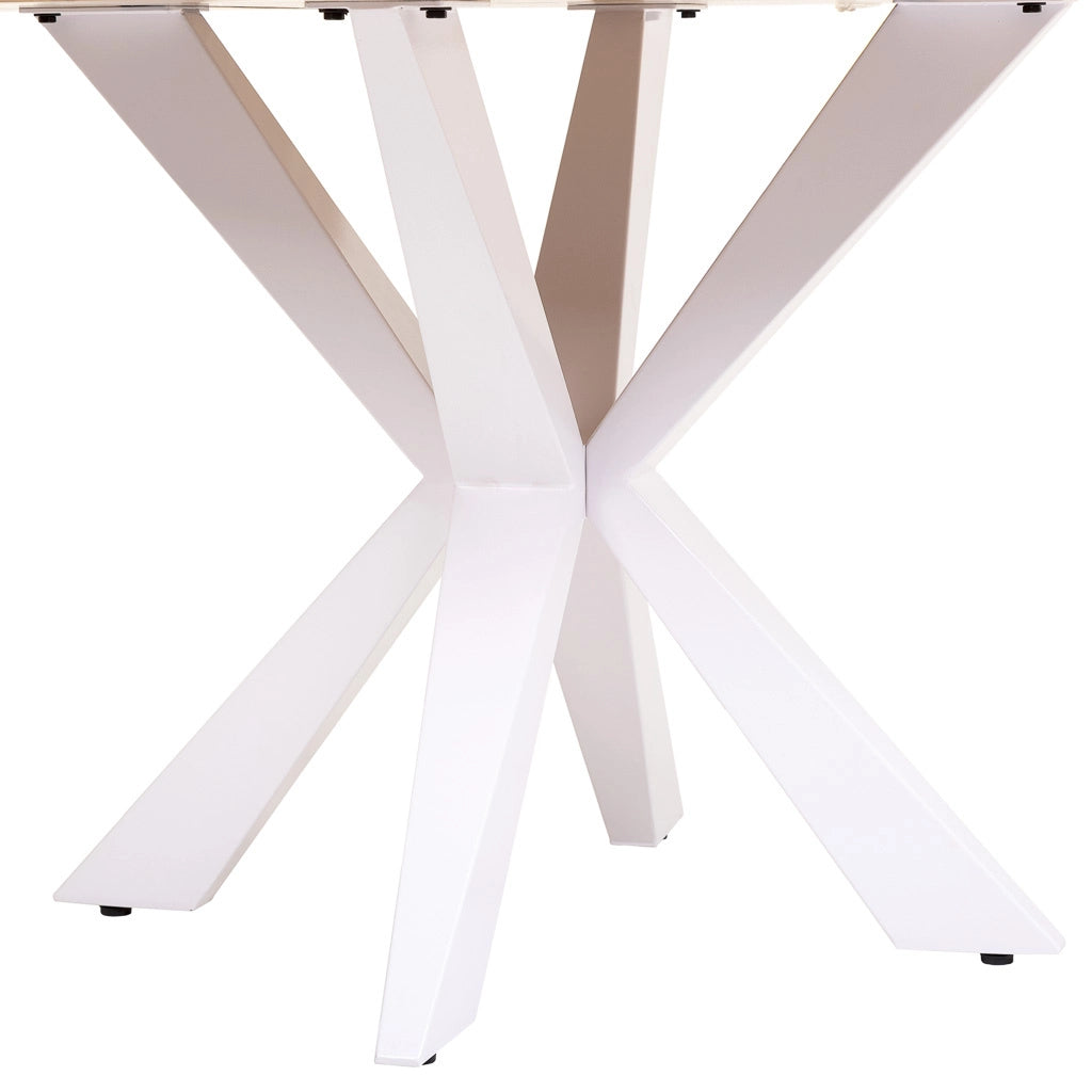 Tavolo da pranzo Swiss Edge gamba a ragno svizzera in legno D130x77