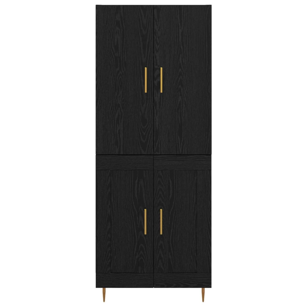Credenza Rovere Nero 69,5 x 34 x 180 cm Legno multistrato