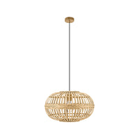 Lampadario Rustico Amsfield 1 Luce Metallo Marrone E Legno