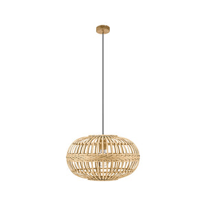 Lampadario Rustico Amsfield 1 Luce Metallo Marrone E Legno