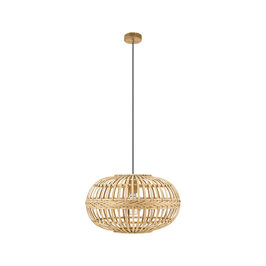 Lampadario Rustico Amsfield 1 Luce Metallo Marrone E Legno
