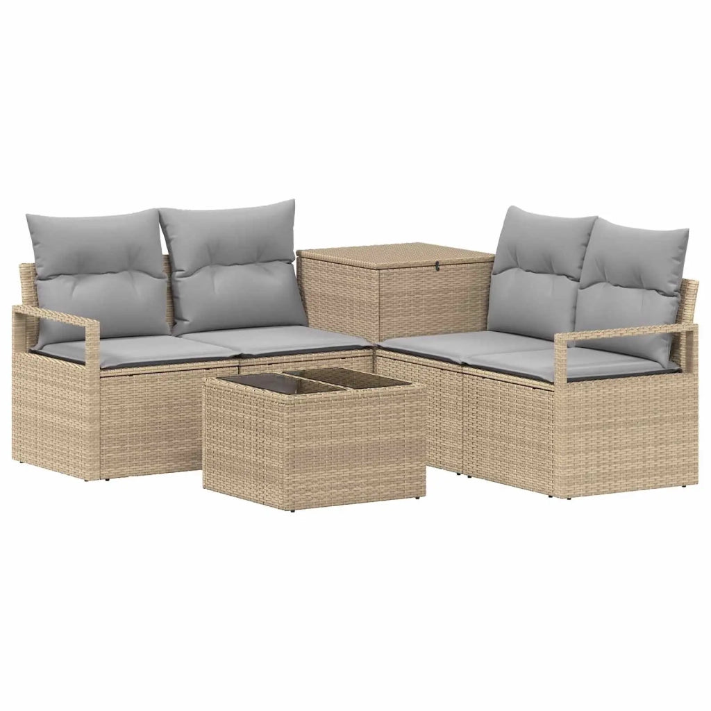 Set di divani 6 pz Beige e Grigio Chiaro 3447251
