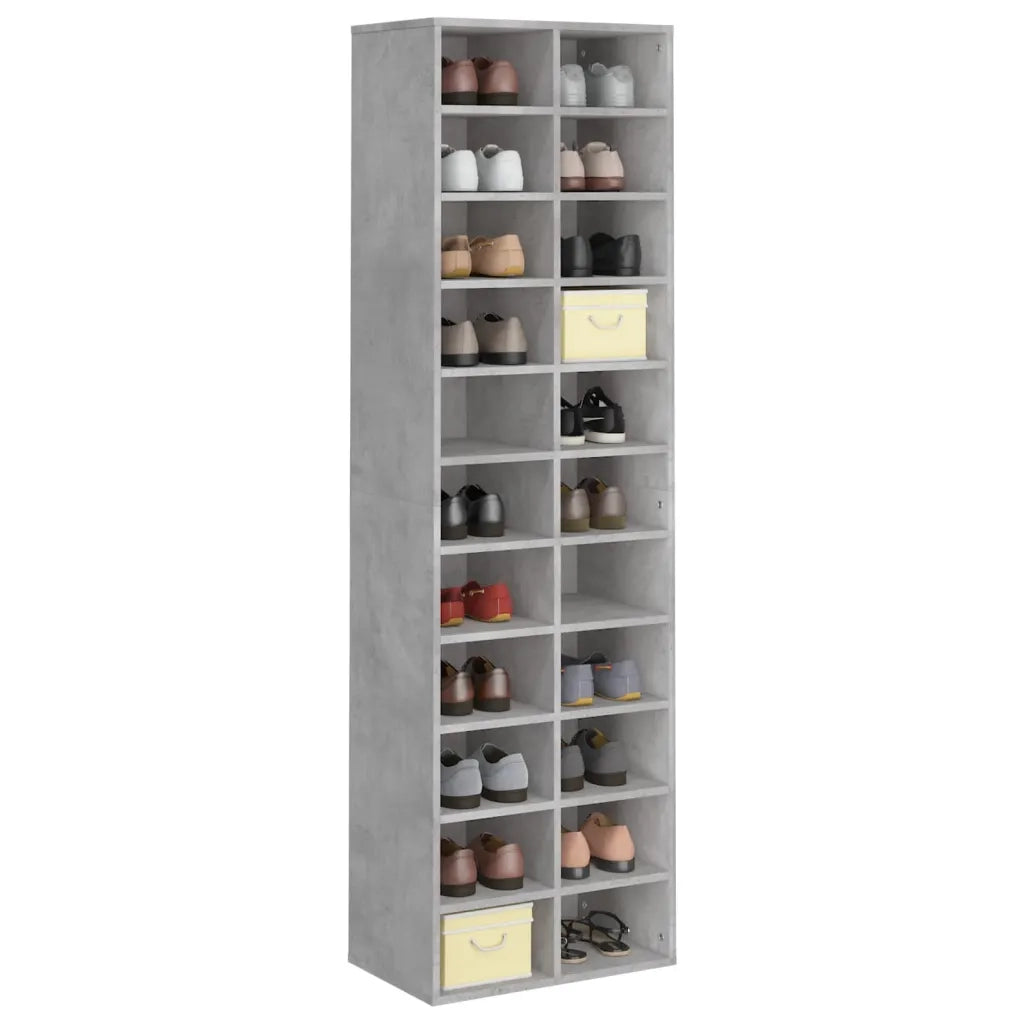 Scarpiera-Scaffale per scarpe Grigio Cemento 54x34x183 cm in Truciolato