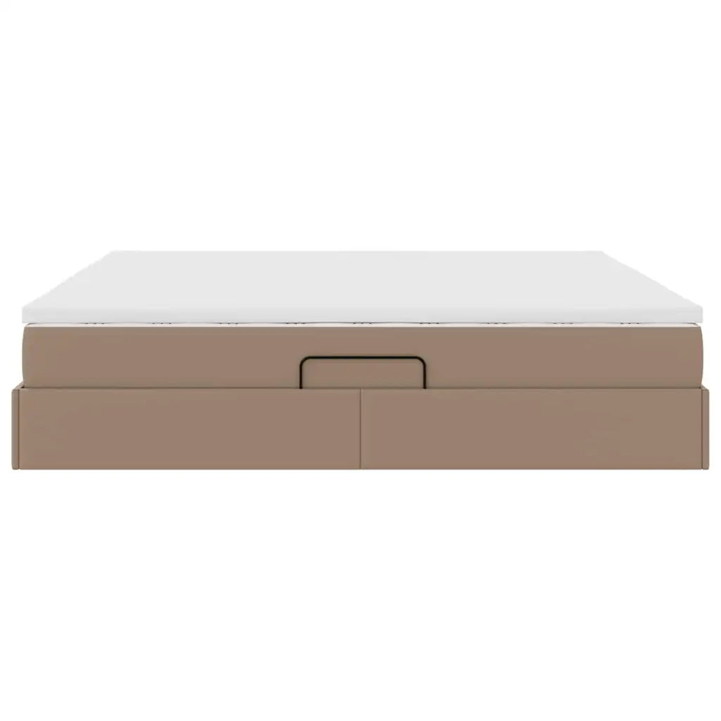Letto con contenitore e materasso Cappuccino 200 x 200 cm