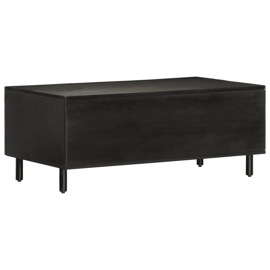 Tavolino da salotto | Tavolino da caff¨¨ | Tavolino da Soggiorno Nero 100x54x40cm in Legno Massello di Mango