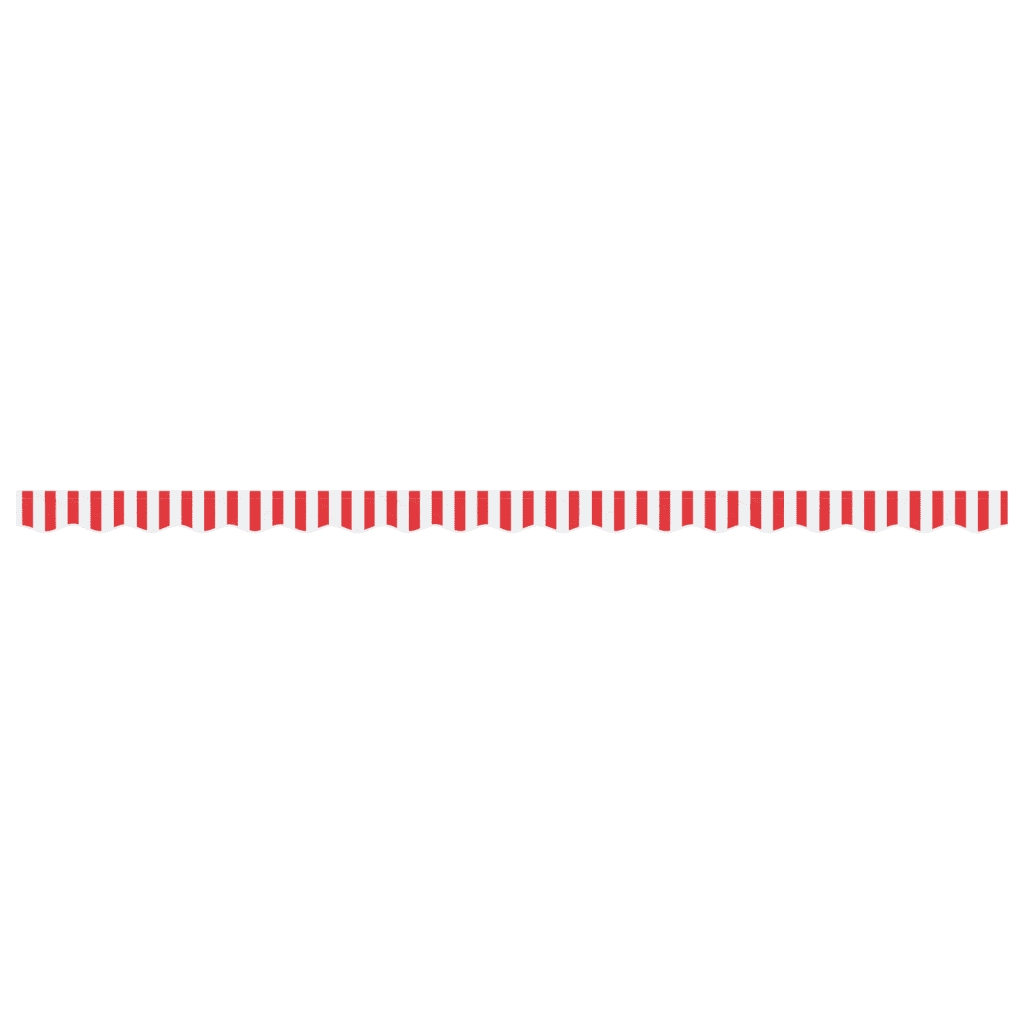 Tessuto Ricambio per Mantovana Tenda Righe Rosse Bianche 4,5 m 367801