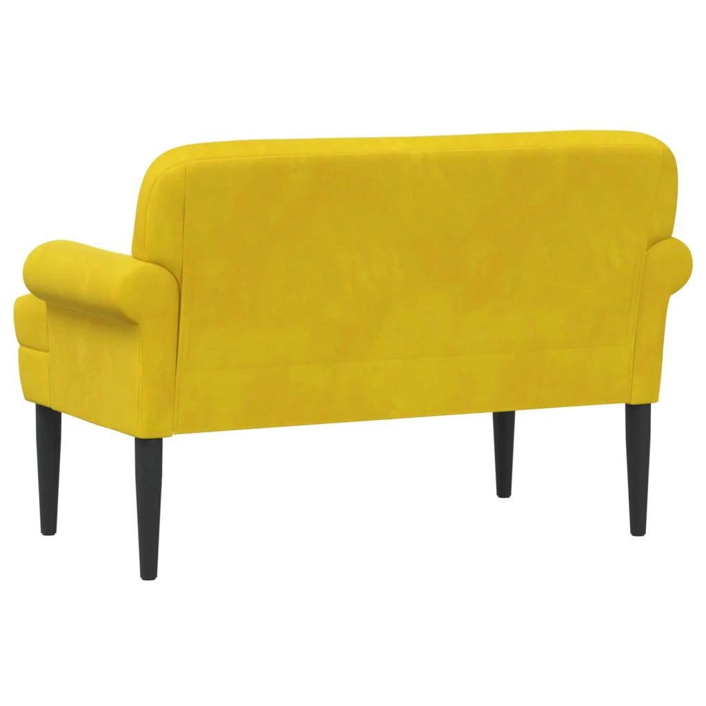 Loveseat con bottoni imbottiti Giallo 120 x 66 x 78 cm Velluto 42041835
