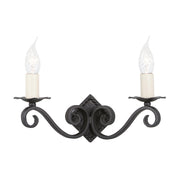 Applique candeliere Rectory nero doppio 2xE14 Elstead