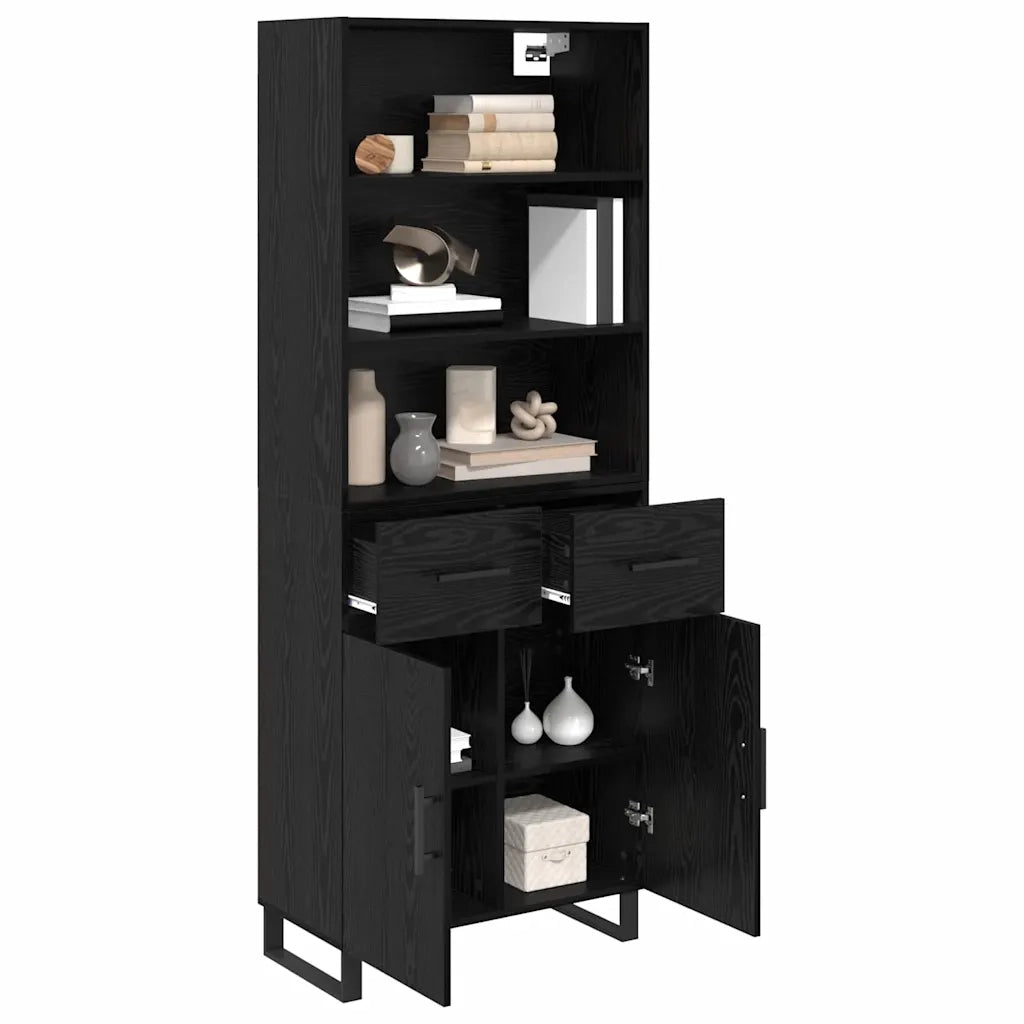 Credenza 2 pcs Rovere Nero 69,5 x 34 x 180 cm Legno multistrato