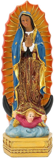 Decorazione Religiosa - Immagine di Nostra Signora di Guadalupe - Hars - Scultura - Immagine Cristiana - Decorazione da Scrivania - 20 cm di Altezza - Immagine Religiosa