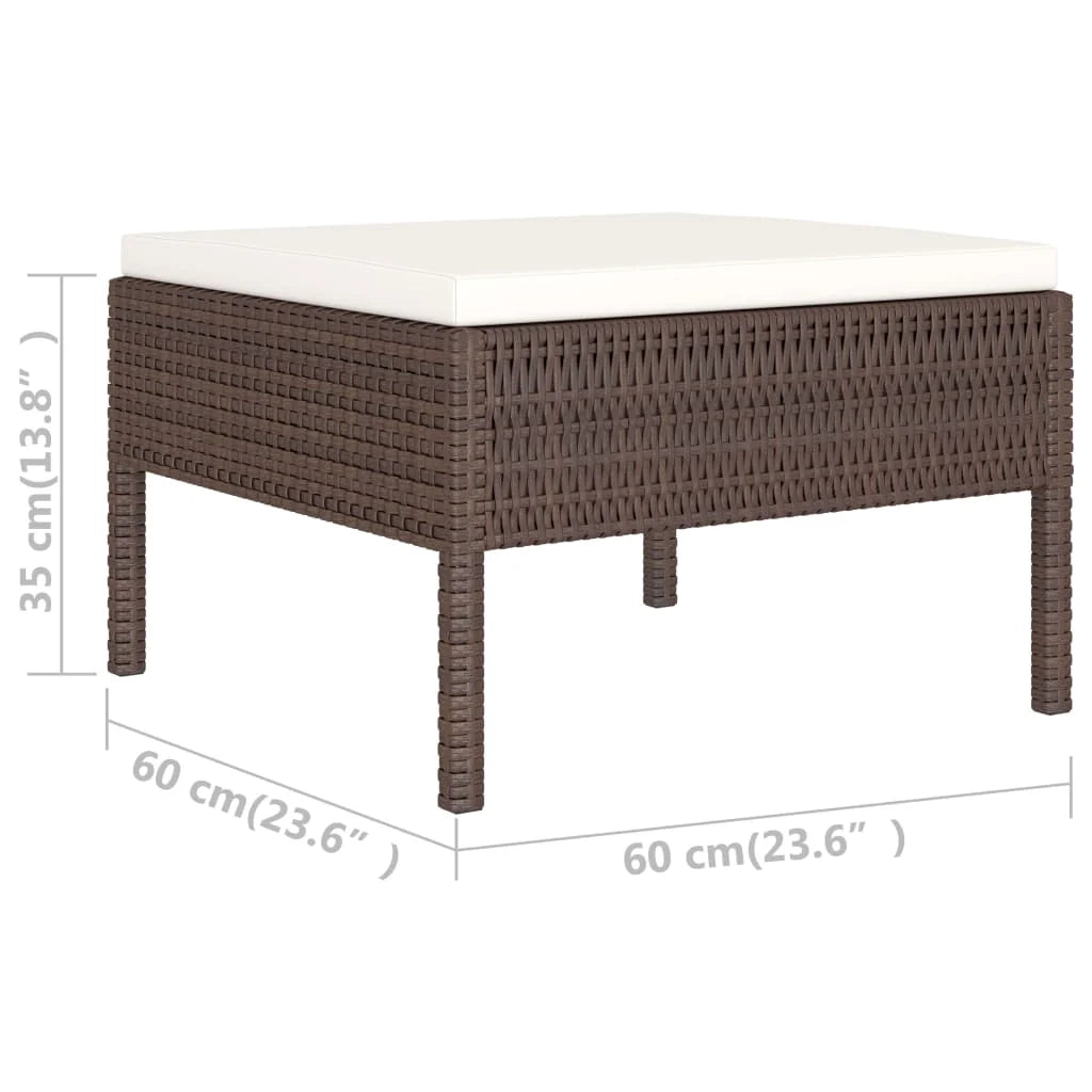 Set di mobili da giardino mobili da esterno 6 pezzi con cuscini resina intrecciata marrone 02_0016891