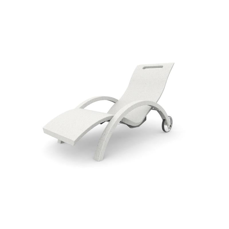 Sdraio Chaise Longe Lettino  Da Esterno Prendisole In Polietilene Colore Bianco Cv-S110/9003