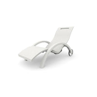 Sdraio Chaise Longe Lettino  Da Esterno Prendisole In Polietilene Colore Bianco Cv-S110/9003