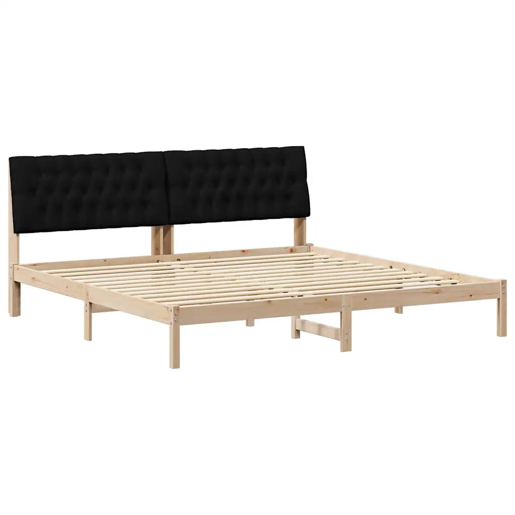 Letto con Testiera Rivestita con testiera Marrone 200 x 200 cm 3394380