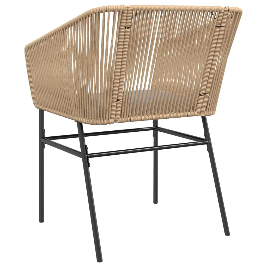 Sedie da Giardino 2pz con Cuscini Marrone in Polyrattan